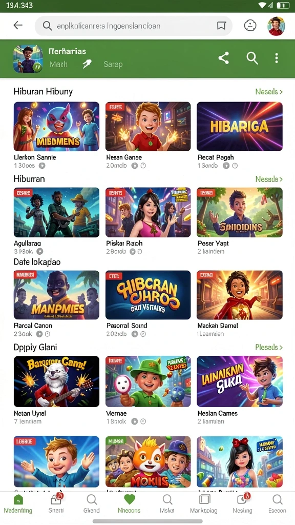 Beragam pilihan permainan yang update setiap waktu.