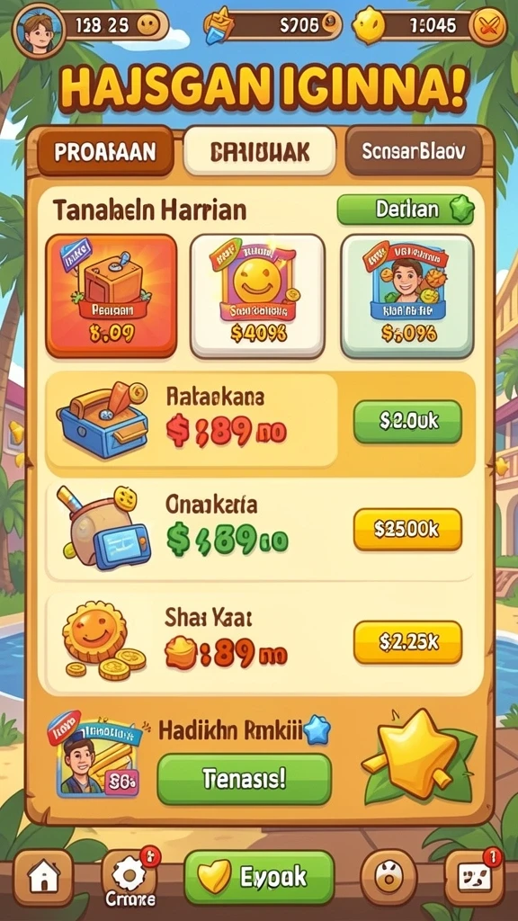 Gambar menampilkan berbagai pilihan permainan yang tersedia.