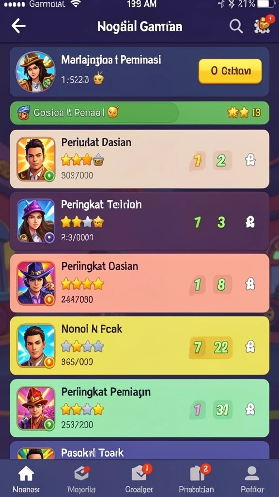 Sistem reward menarik yang memotivasi pemain.