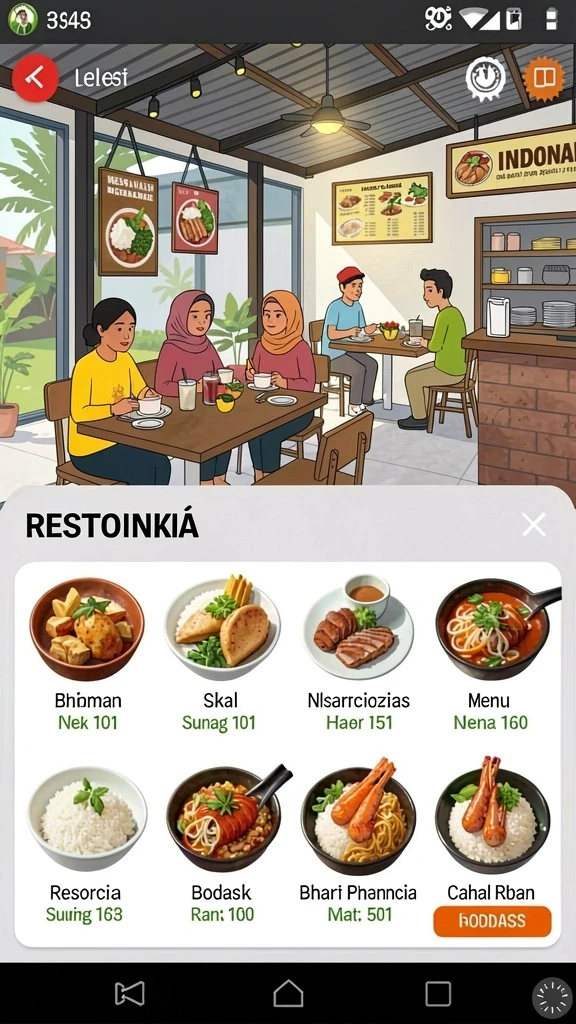 Ilustrasi karakter dengan desain yang unik dan menarik.